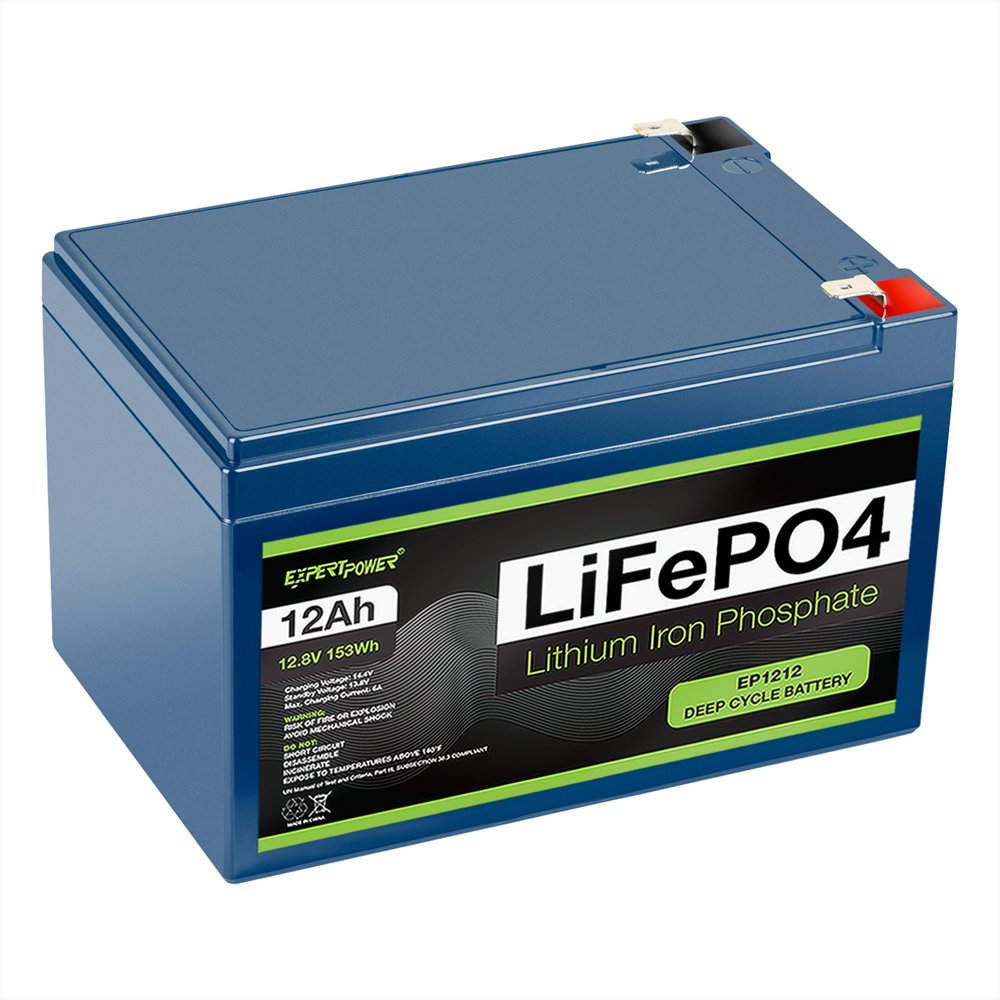 ExpertPower 12V 12Ah Lithium LiFePO4 Deep Cycle Rechargeable Battery