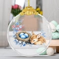 thumbnail image 3 of Golden Easter Pendant Glass Decoration,2D Flat Party Ornament W/ Bunny Egg Patterns,Dazzling Reflective Surface,Versatile Hanging For Doors Windows Gift Wrapping Tree Decor Family Celebration-D, 3 of 4