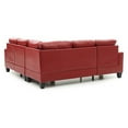 thumbnail image 3 of Newbury 82 In. W 2-Piece Faux Leather L Shape Sectional Sofa In Red, 3 of 4