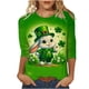 thumbnail image 2 of Xuyuer Women's Fashion St. Patrick's Day Printed 3/4 Sleeve Round Neck Blouse, Casual Holiday Top for Irish Themed Parties, Festival Outfits and Seasonal Celebration, 2 of 5