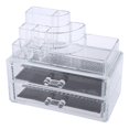 thumbnail image 6 of Clear Acrylic Desk Makeup Organizer Cosmetics Lipstick Nail Brush Bottles Holder Jewelry Box Case Display Stand With 2 Drawers, 6 of 8