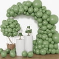 thumbnail image 1 of Rubfac 129 Piezas Globos Verde Salvia Globos de Látex Diferentes Tamaños 18 12 10 5 Pulgadas Kit de Globos de Fiesta Verde Oliva para Fiesta de Cumpleaños Graduación Baby Show, 1 of 5