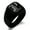 Black, variant on Stainless Steel Letter P Initial Royal Monogram Engraved Engraved Square Flat Top Biker Style Polished Signet Ring