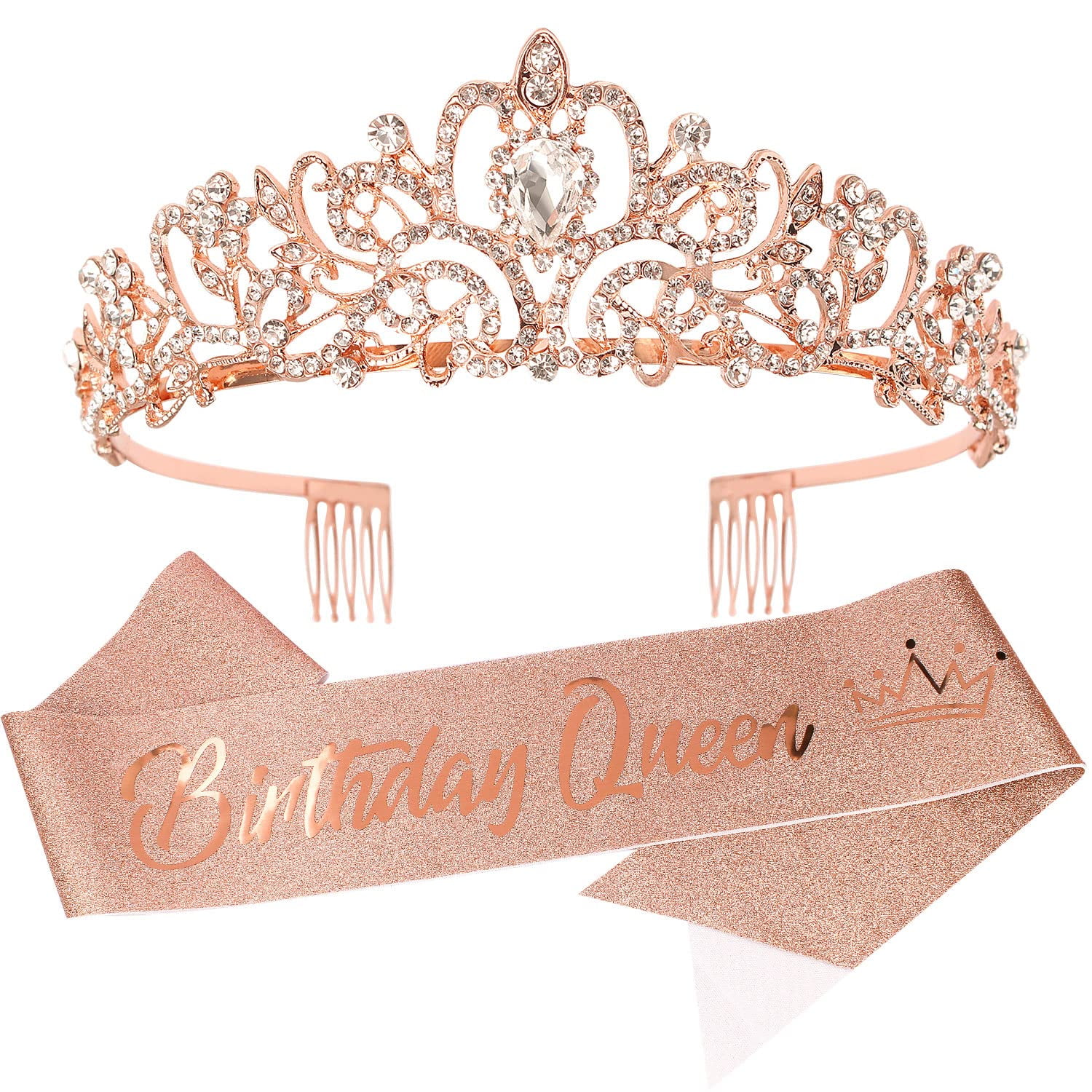Birthday Crowns for Women, Birthday Sash and Tiaras for Women, Happy