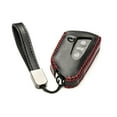 thumbnail image 3 of Vitodeco Genuine Leather Smart Key Fob Case Compatible with Volkswagen MK8 Golf GTI, ID4, Atlas (4-Button, Black/Red), 3 of 6