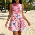 thumbnail image 4 of Women's Boho Printed Sleeveless Mini Dress Retro Animal & Fish Print Casual Summer Dress Streetwear for Vacation Plus Size, 4 of 8