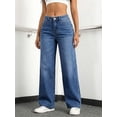 thumbnail image 6 of EMMIOL Women's Wide Leg Baggy Jeans Mid Rise Butt Lifting Stretchy Denim Pants Back Patchwork Boyfriend Jeans, 6 of 6