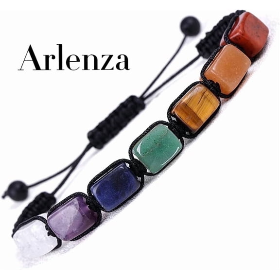 7 Chakra Balancing Bracelet with Healing Crystals | Adjustable Energy Stone Wristband for Women by Arlenza
