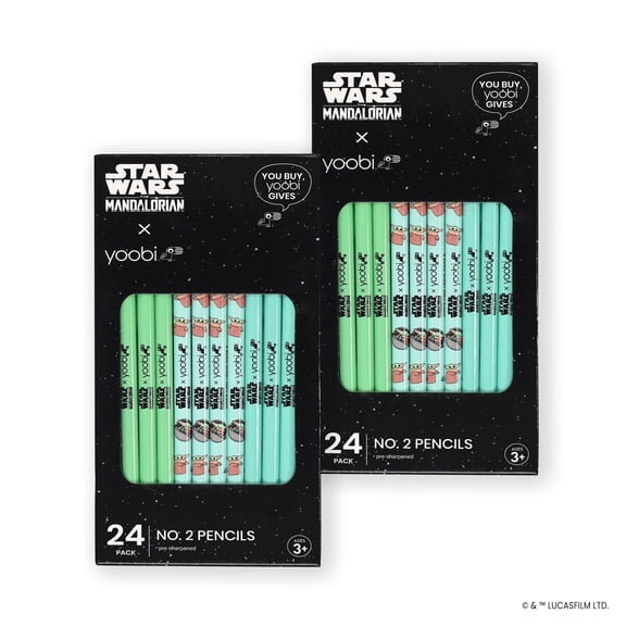 Yoobi X Star Wars Grogu No. 2 Pencils 48-Pack – Pre-Sharpened Round Barrel Pencils