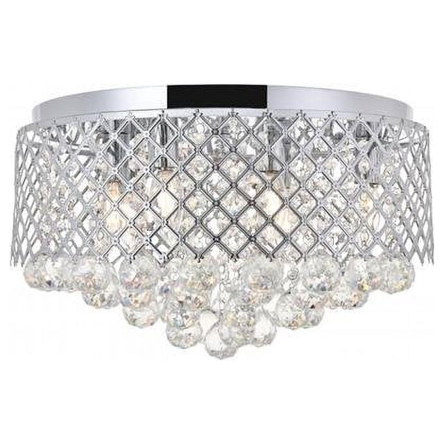 Living District LD5010F18C Tully 6 Light Chrome Flush Mount