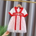 thumbnail image 2 of PEASKJP Robes d'Été pour Filles Tout-Petits Manches Courtes Robe Décontractée de Vacances avec Poches, Rose 100, 2 of 5