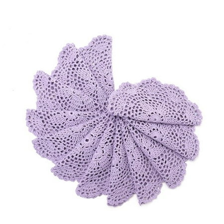

Xinqinghao home and kitchen Hand Knitted Hook Floral Hollowed Out Circular Decorative Pads Foreign Trade Plate Pads Insulated Table MATS 20cm A