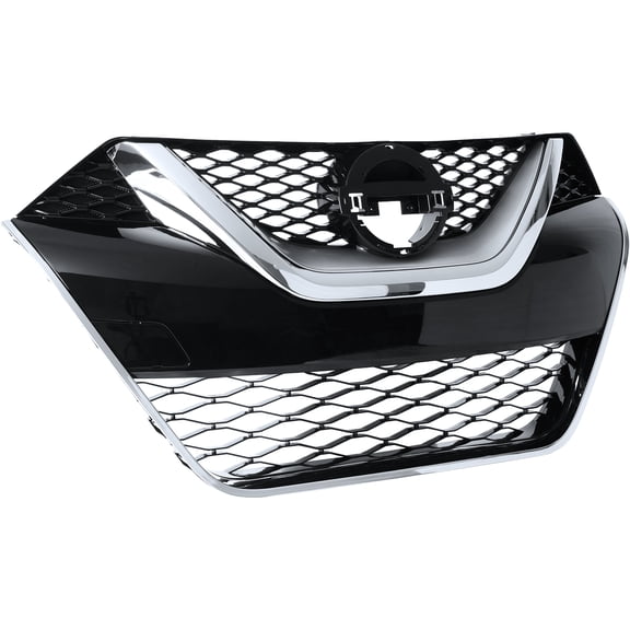 HOUGEET Front Grille Assembly Grille with Chrome Molding Black Silver Fits for 2016-2018 Nissan Maxima
