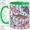 Green, variant on Striped Ocean Fish Accent Mug, 11oz Ceramic Coffee Cup for Fish Lovers