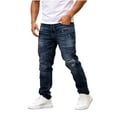 thumbnail image 4 of QQZ Straight Leg Jeans Men, Ripped Distressed Slim Denim Pants for Street Walk, Daily Shopping and Casual Outdoor Activities, 4 of 7