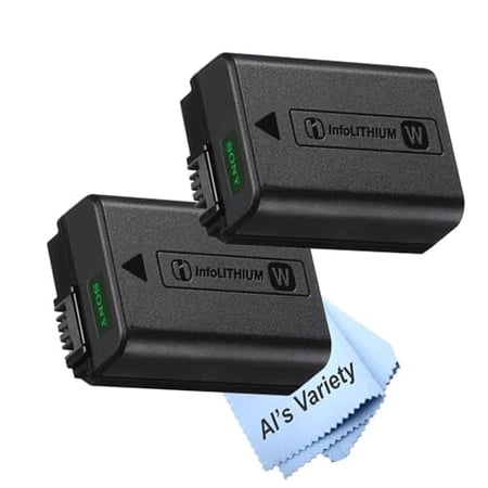 2-Pack Sony NP-FW50 Lithium-Ion Rechargeable Battery for Sony Alpha A6100 A6400 A7 II A7R II A7S II ZV-E10 Cyber-Shot DSC-RX10 II III IV & More Cameras (Bulk Packaging)