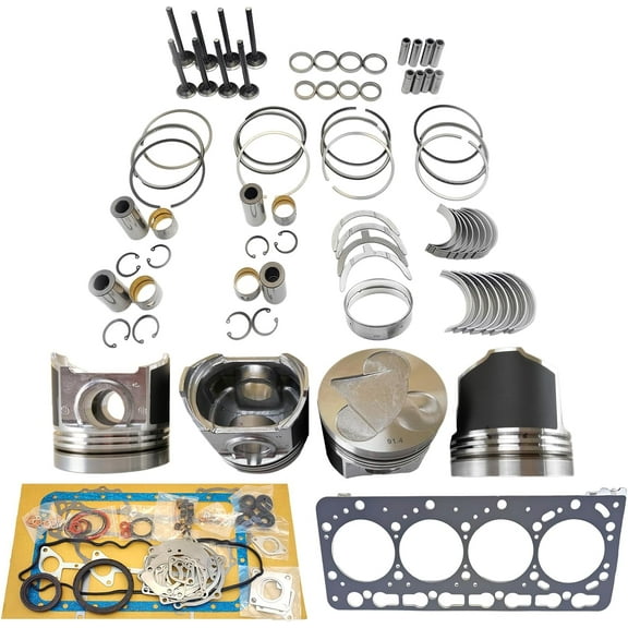 V3300 Engine Overhaul Rebuild Kit (No cylinder liner) 12 valves Piston height 91.4mm For Kubota V3300 V3300-DI Engine M6800 M8200 M9000 Tractor S220 S250 S300 T250 T320 1C011-21110 1C011-21113