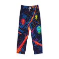 thumbnail image 6 of Goofa Neon City Map Pattern Printed Soft Pajama Pants for Men, Wide Leg Comfy Casual Lounge Yoga Pants-X-Large, 6 of 9