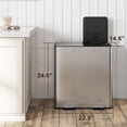 thumbnail image 3 of Garvee 15.85 Gallon Trash Can with Double Recycling Bin, Stainless Steel, Step-on Garbage Bin, Silver, 1 Count, 3 of 8