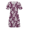 thumbnail image 4 of DailyTrove Women's Floral Print Fit & Flare Dress, Short Sleeve, Casual Garden & Brunch Wear, Soft Rayon Blend, Contrast Hem, 4 of 5