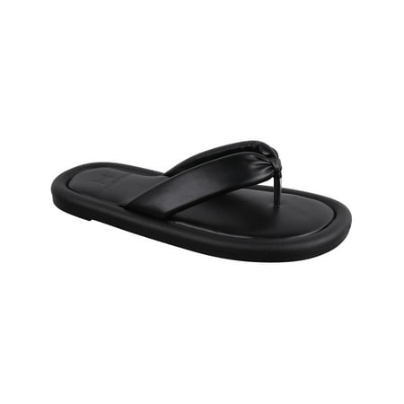 

H Halston Womens Citizen Vegan Leather Thong Flat Sandals