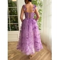 thumbnail image 2 of Vestido de fiesta CAZSXIS 3D de tul con mariposas, verde salvia, línea A, 2 of 7