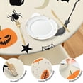 thumbnail image 4 of Beige Halloween Pumpkins Ghosts and Bats Round Fitted Tablecloth with Elastic Edge,Dining Table Cover Waterproof,Outdoor Round Tablecloth for Camping,Dining,Indoor and Outdoor, 4 of 7
