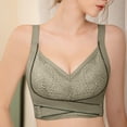 thumbnail image 3 of Women Lady Comfy Corset Bra Front Side Buckle Lace Slim Shape Wear Underbust Support Daily, 44, Green, 3 of 3