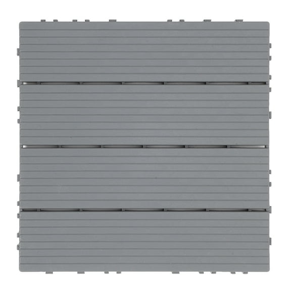 Clispeed Durable Grey Plastic Decking Tiles with Antislip Surface for Outdoor Patio Flooring