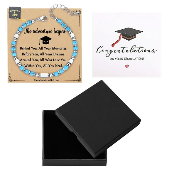 Kicpot Graduation Gifts for Her Him 2025, Class of 2025 Bracelet School Leavers Gifts Box End of Year Presents Message Card Tassel for Students High School University Graduates