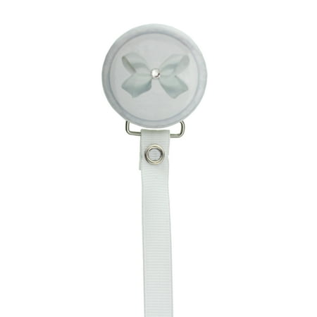 Bow with Crystal Pacifier Clip