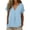 #0079-Blue, variant on Linen Shirts for Women V Neck Button Down Short Sleeve Casual Cotton Blend Loose Fit Blouses Lightweight Breathable Soft Comfortable Fashion Tops for Summer