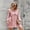 Pink, variant on Tie Neck Long Sleeve Ruffle Lace Detail Tunic Dress for Women