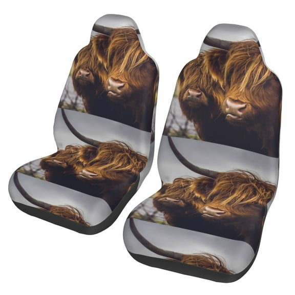 Vsdgher Portrait Of Cow With Its Baby Cow Automotive Seat Covers for Cars Trucks and SUVs – Car Seat Covers for Truck Seat Protectors Set of 2