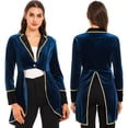 thumbnail image 1 of TiaoBug Women's Velvet Tailcoat Circus Ringmaster Costume Swallow-Tailed Blazer Jacket Coat, 1 of 7