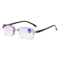 thumbnail image 1 of New Diamond-cut Bifocal Progressive Reading Glasses Men Blue Light Blocking Multifocal Eyewear Ultralight Rimless Eyeglasses Bifocal 0, 1 of 6