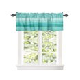 thumbnail image 2 of Kitchen Cafe Valance Curtain for Small Windows,Modern Abstract Geometric Stripes Rod Pocket Valances Blue Teal Farmhouse Wooden Plank Window Treatment Panel for Living Room/Bedroom/Bathroom,42x12in, 2 of 9