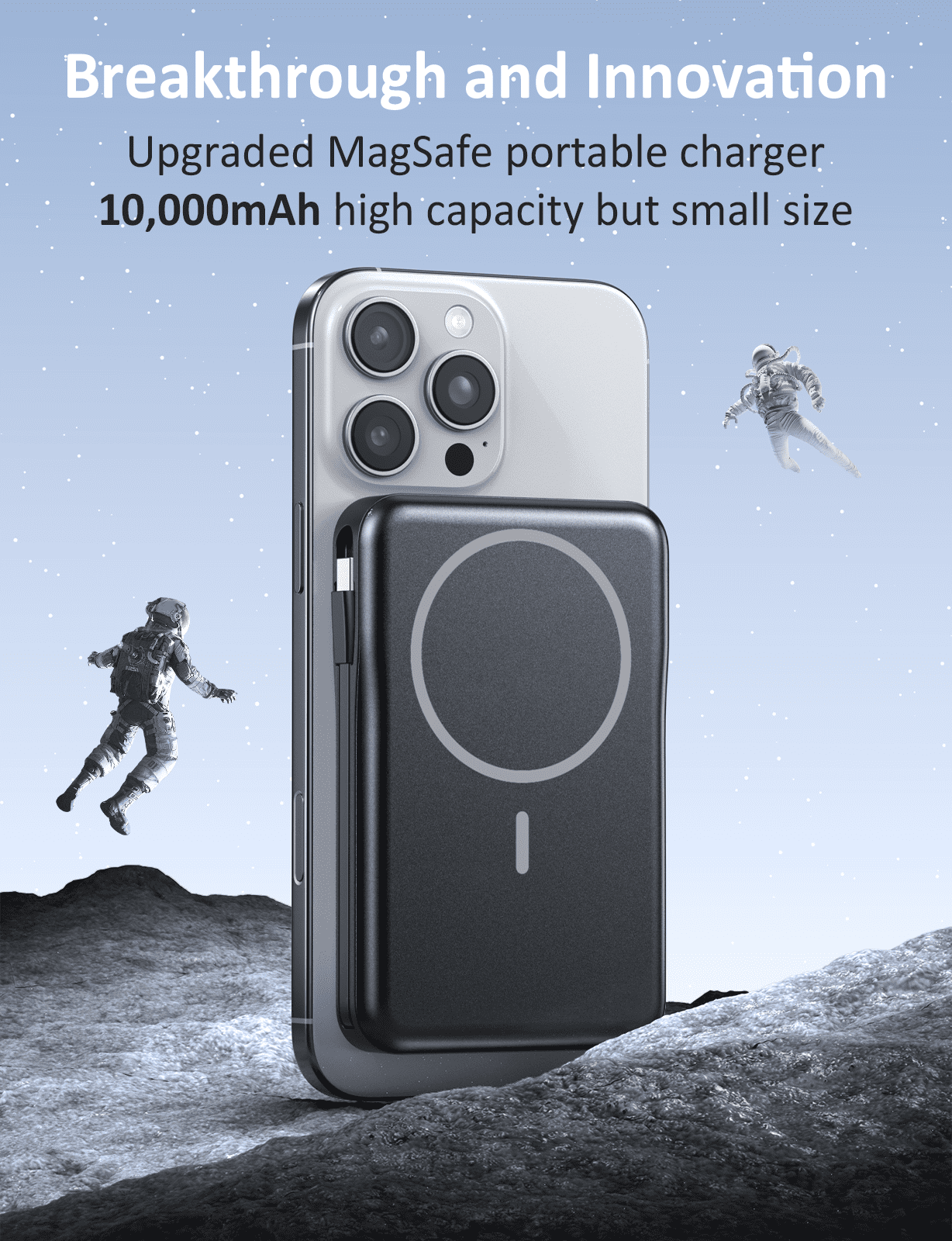 Magnetic Portable Charger, 10000mAh Power Bank, 5 in 1 Portable Charger with Built in Cable, 20W Fast Charging for Battery Pack Compatible with iPhone 17/16/15/14/13 , Samsung... Magnetic Portable Charger, 10000mAh Power Bank, 5 in 1 Portable Charger with Built in Cable, 20W Fast Charging for Battery Pack Compatible with iPhone 17/16/15/14/13 , Samsung... - Image 6