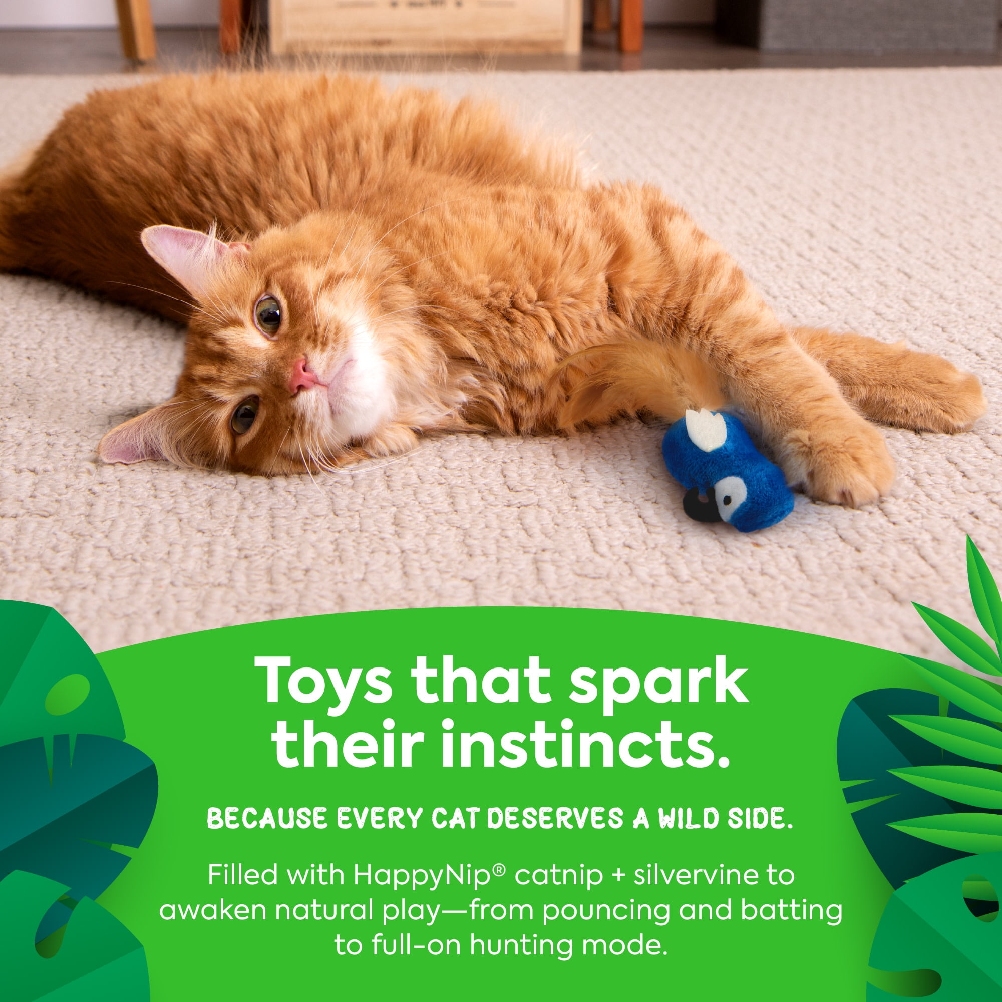 Instincts by SmartyKat Chatty Chirp HappyNip Silvervine & Catnip Plush Bird Electronic Sound Cat Toy