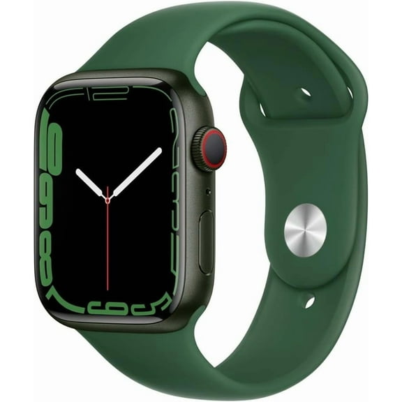 Restored Apple Watch Series 7 (GPS   Cellular) 45mm Green Aluminum Case with Clover Sport Band (Refurbished)