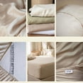 thumbnail image 6 of Organic Tencel Eucalyptus Sheets, 400TC, Hypoallergenic, Eco-Friendly, 18" Deep Pocket, 4 Piece Luxury Bedding Set, King - Thyme, 6 of 10