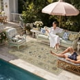 thumbnail image 2 of BERTHMEER 5'x7' Easy Jute Area Rugs for Living Room, Dining Room Office Rug Farmhouse Outdoor Patio Carpet, Washable Non Slip Indoor Outdoor Rugs for Backyard Entry Deck, Blue, 2 of 5
