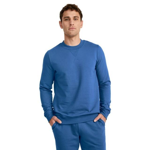 Jockey Chandail Molletonné à Col Ras du Cou pour Hommes en Mélange de Coton Léger