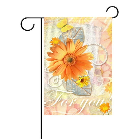 POPCreation Elegant Daisy Flower Garden Flag Cute Butterfly Outdoor Flag Home Party 28x40 inches