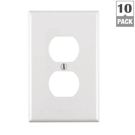 1 Gang Midway White Duplex Wall Plate - White - 3.12 x 4.8 in.