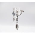 thumbnail image 2 of Clip on 2 1/4" silver and gray cutout circle dangle teardrop earrings, 2 of 4