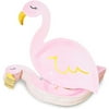 Pink Flamingo Party Paper Plates with Gold Foil (9 x 11.45 Inches, 48 Pack)