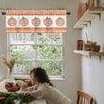 thumbnail image 6 of Curtain Valances for Windows, Thanksgiving Autumn Pumpkin Orange Plaid Rod Pocket Valance Window Treatments Short Curtains for Kitchen Bathroom Living Room 54 x 18 Inches, 1 Panel, 6 of 6