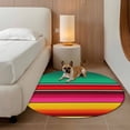 thumbnail image 2 of Mexican Style Round Area Rug 4Ft Washable Circle Rugs for Bedroom Dining Room, Colorful Mexico Stripes Green Red Pink Non-Slip Carpet Floor Mats Indoor Outdoor Carpet Runner Aesthetic Home Decor, 2 of 8