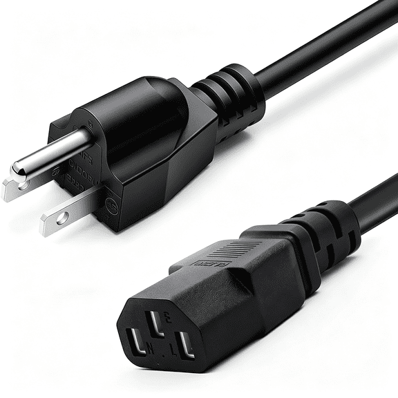 GJX 3 Prong Ac Power Cable 1.5M,5 Feet 125 Volts 10 Amps Power Cord,Made for Electronics,Dekstop Pc,Tv,Computer,Printer,Radio,Monitor,Sceptre,,Dell,Panasonic,Vizio,Lg,Asus